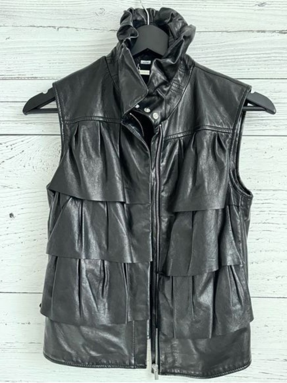 Diane von Furstenberg - Bomber Leather Vest - Picture 2 of 5